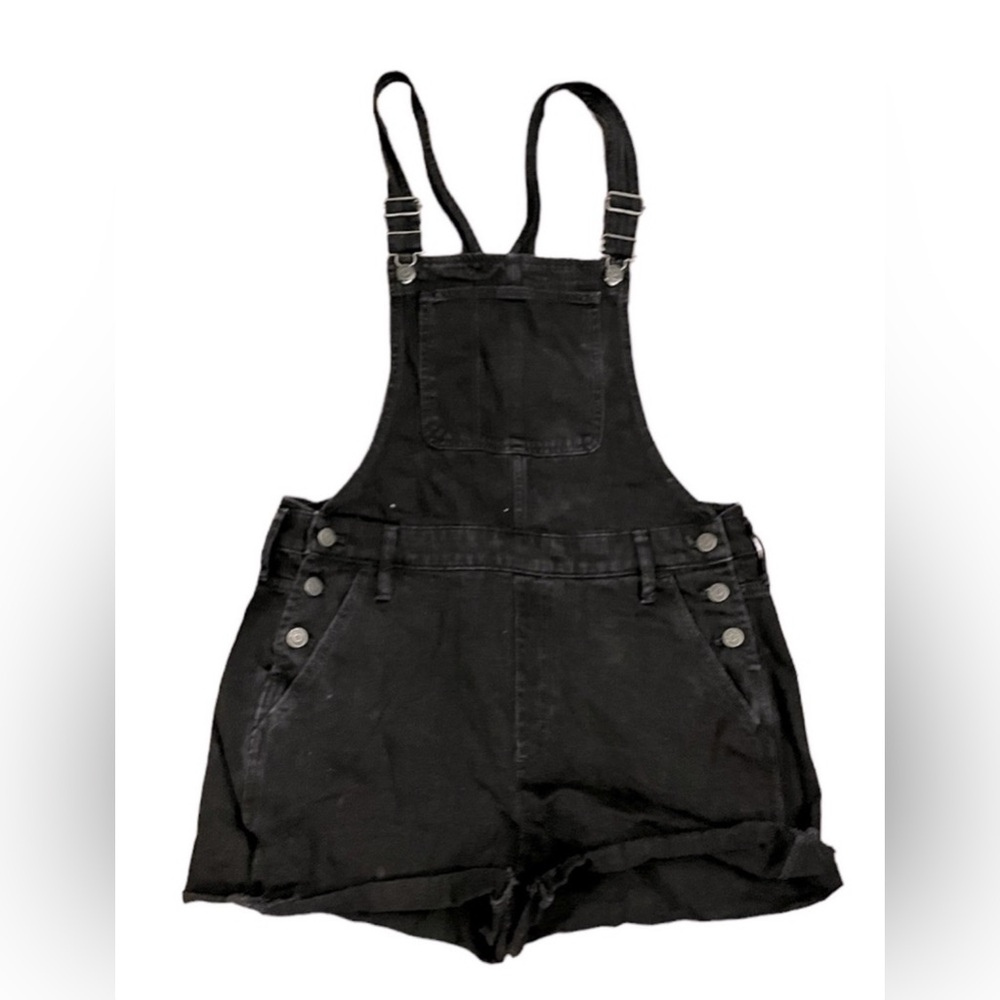 Madewell black jeans overalls shorts size large